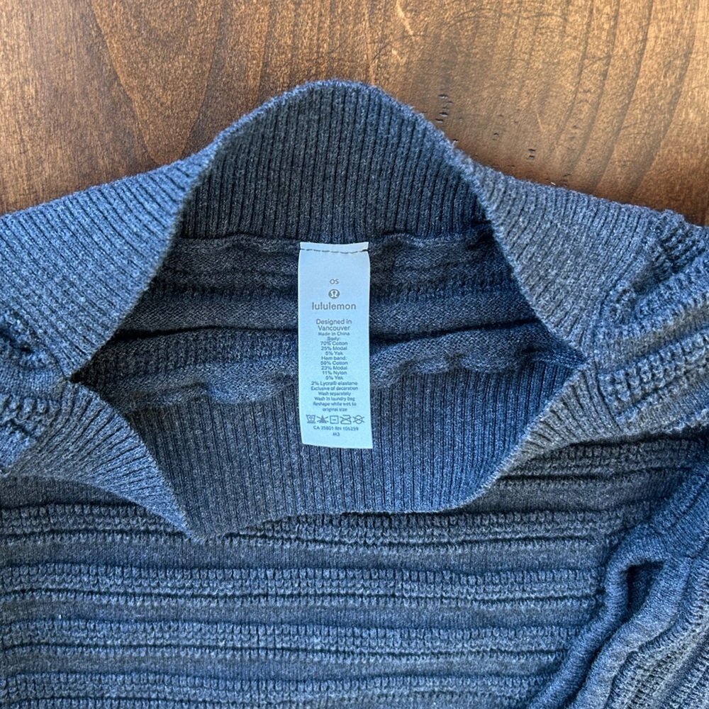 Lululemon Forward Flow Poncho Grey Ribbed Knit Cape One Size - Picture 3 of 6
